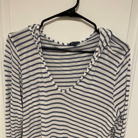 Splendid blue and white all day hoodie coverup light sweater large - Picture 4 of 7